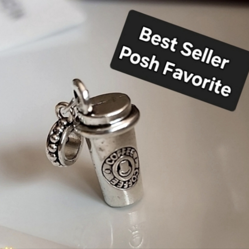 Coffee Cup  Charm for European Style Bracelets Fits Pandora Systems